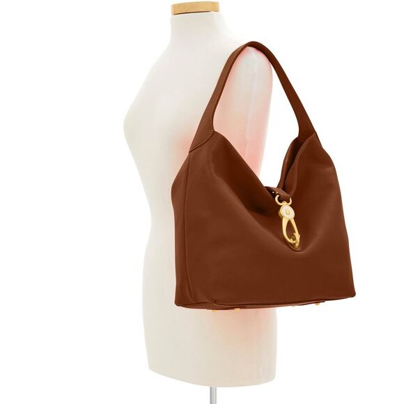 Dooney & Bourke Florentine Logo Lock Shoulder Bag - Chestnut - Picture 4 of 4